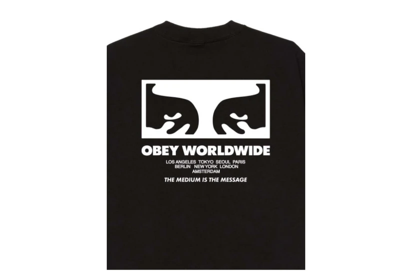 Obey The Medium Is The Message Classic Ανδρικό Κοντομάνικο T-Shirt Μαύρο