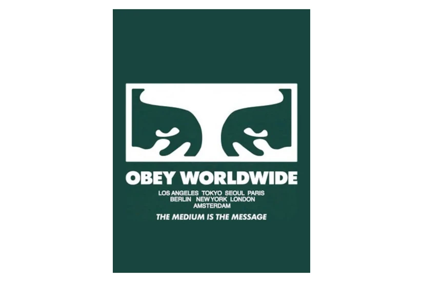 Obey The Medium Is The Message Classic Ανδρικό Κοντομάνικο T-Shirt Κυπαρισσί