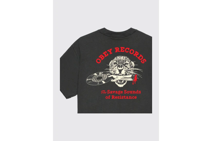 Obey Savage Sounds Leopard Classic Ανδρικό Κοντομάνικο T-Shirt Μαύρο