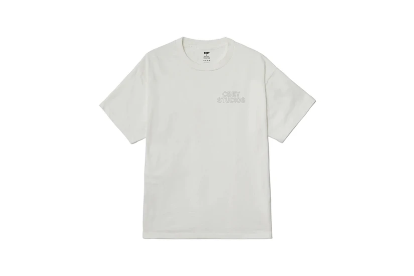 Obey Studios Outline Ανδρικό Κοντομάνικο T-Shirt Λευκό