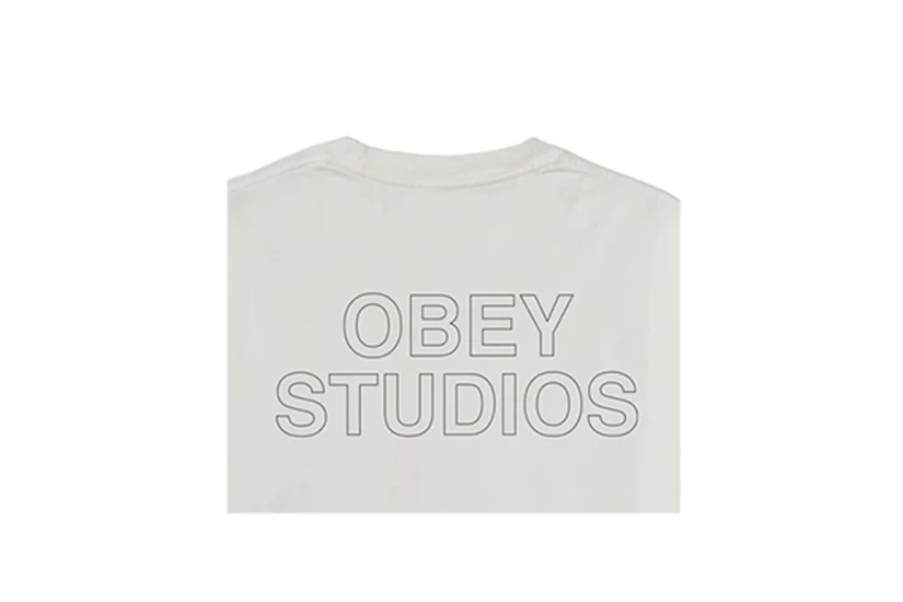 Obey Studios Outline Ανδρικό Κοντομάνικο T-Shirt Λευκό