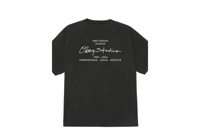 Obey Institute Pigment Ανδρικό Κοντομάνικο T-Shirt Ανθρακί
