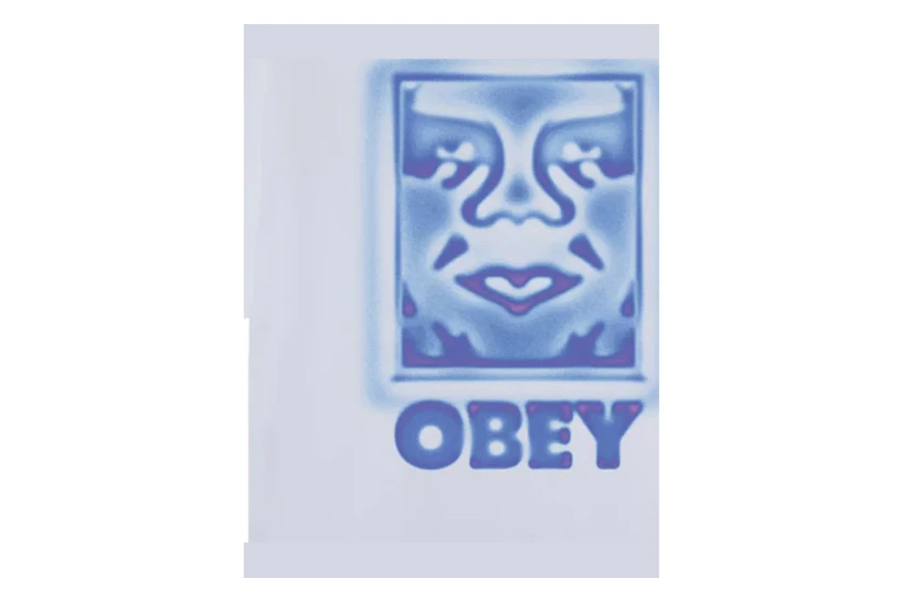 Obey Heat Map Icon Heavyweight Ανδρικό Κοντομάνικο T-Shirt Λευκό, Μπλε, Μωβ