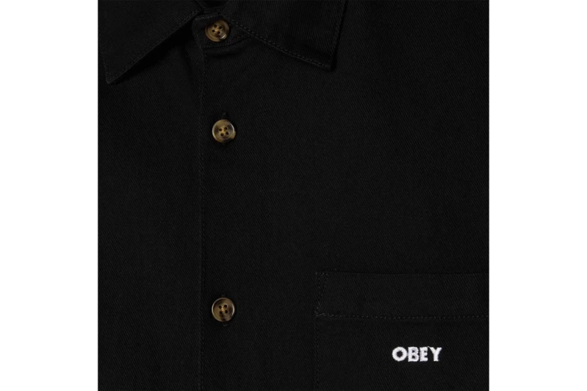 Obey Pablo Denim Ανδρικό Μακρυμάνικο Πουκάμισο Τζιν Μαύρο