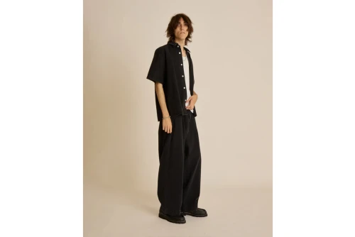 Obey Bigwig Denim Πουκάμισο Κοντομάνικο Ανδρικό (181210425 FADED BLACK)
