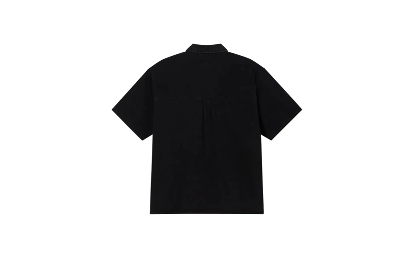Obey Bigwig Denim Ανδρικό Κοντομάνικο Πουκάμισο Μαύρο