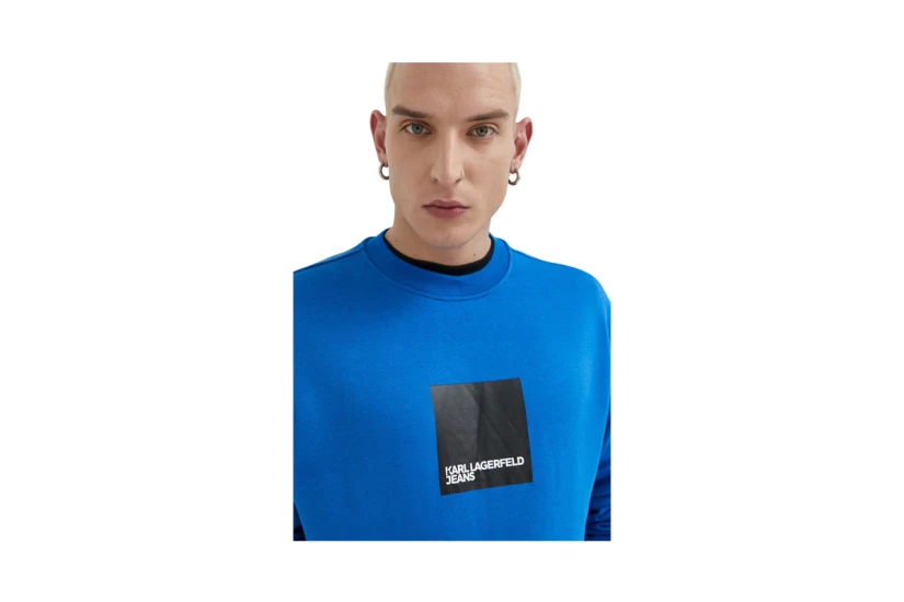Karl Lagerfeld Regular Logo Sweat Ανδρική Μακρυμάνικη Μπλούζα Μπλε