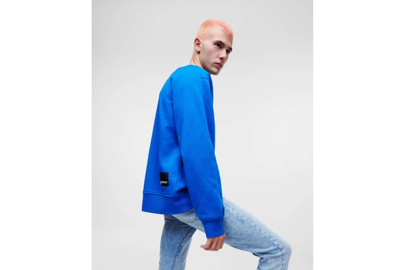 Karl Lagerfeld Relaxed Seamed Sweat Ανδρική Μακρυμάνικη Μπλούζα Μπλε