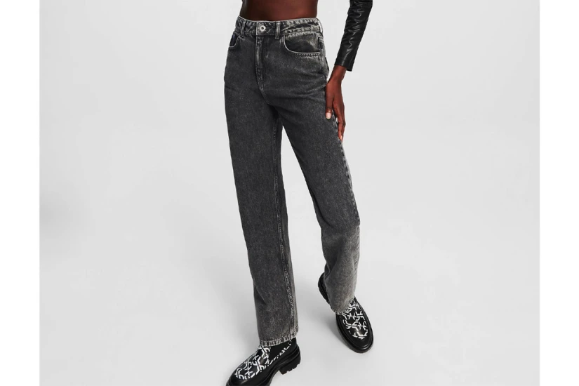 Karl Lagerfeld Slit Γυναικείο Ψηλόμεσο Τζιν Παντελόνι Denim