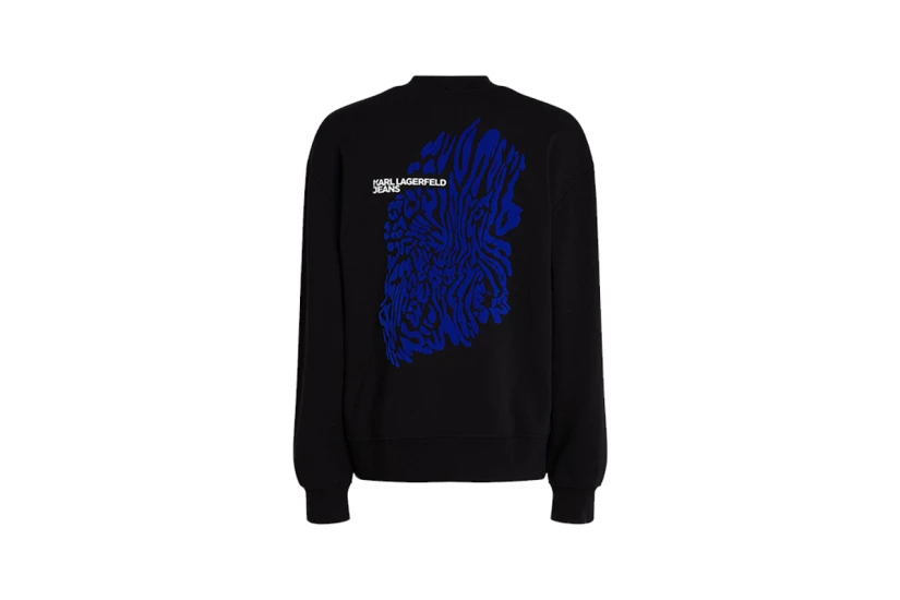 Karl Lagerfeld Animal Print Γυναικεία Μακρυμάνικη Μπλούζα Μαύρη