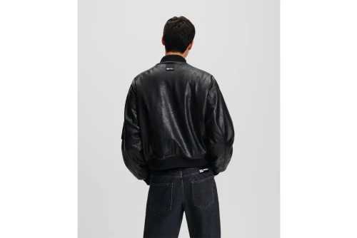 Karl Lagerfeld Cracked Pu Μπουφάν Bomber Ανδρικό (246D1501 J101)