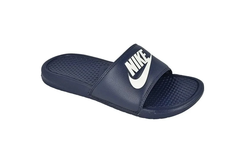 Nike Benassi Just Do It Ανδρικές Παντόφλες Μπλε Σκούρο, Λευκές