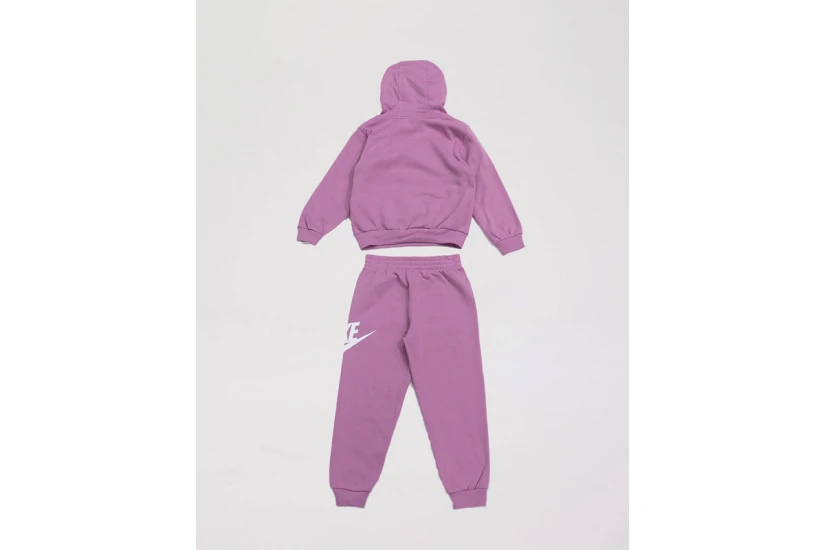 Nike Club Fleece Παιδικό Σετ Φούτερ με Κουκούλα - Παντελόνι Φόρμας Ροζ