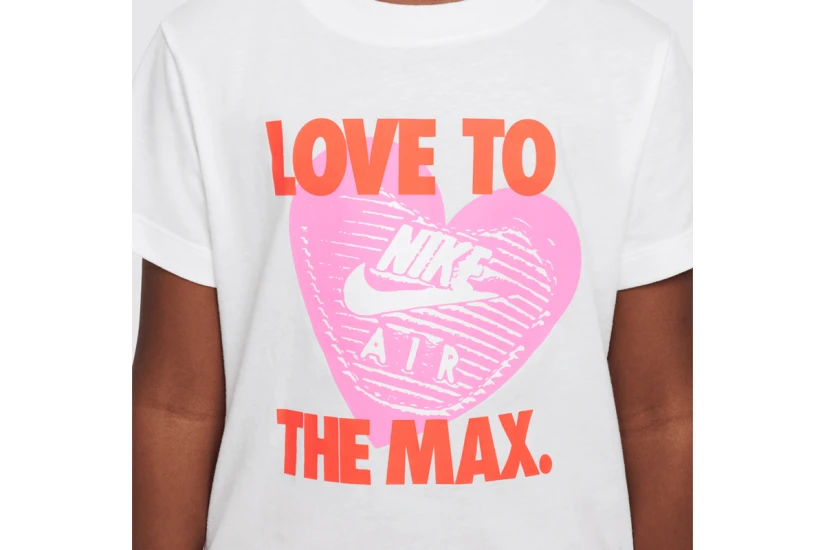 Nike Love To The Max Graphic Παιδικό T-Shirt Λευκό, Ροζ, Κοραλλί