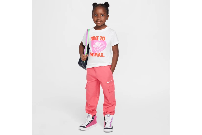 Nike Love To The Max Graphic Παιδικό T-Shirt Λευκό, Ροζ, Κοραλλί