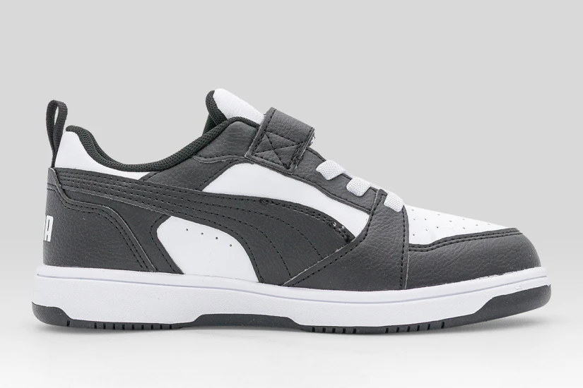 Puma Rebound V6 Low Παιδικά Sneakers Μαύρα, Λευκά