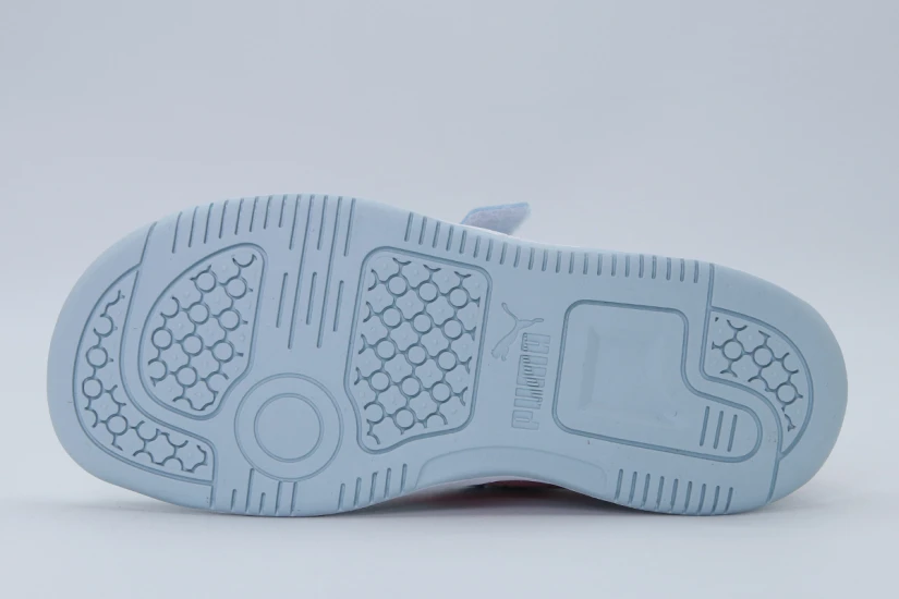 Puma Rebound V6 Low Space Belle Βρεφικά Sneakers Γκρι, Λευκά, Ροζ