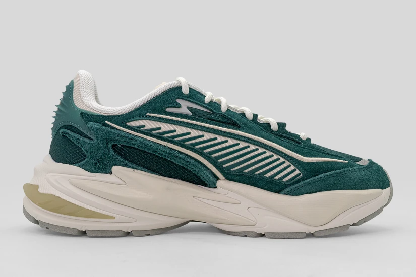 Puma RS Surge Hairy Suede Ανδρικά Sneakers Κυπαρισσί, Εκρού