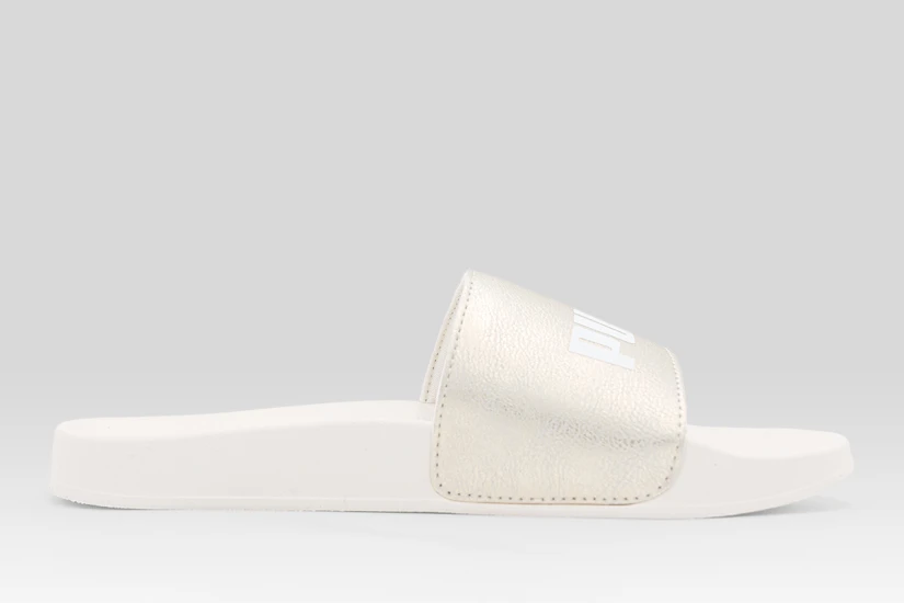 Puma Leadcat 2.0 Metallic Whisper Γυναικείες Παντόφλες Χρυσές, Λευκές