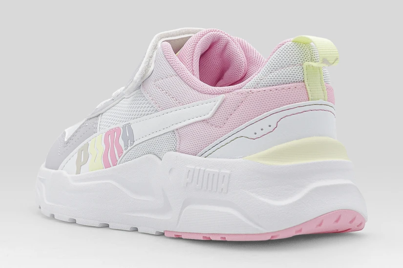 Puma Trinity 2 Παιδικά Sneakers Λευκά, Γκρι, Ροζ, Κίτρινα
