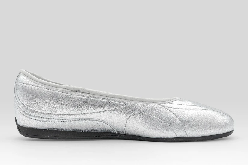 Puma Catch Metallic Whisper Γυναικείες Μπαλαρίνες Ασημί