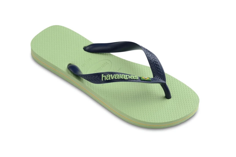 Havaianas Brasil Logo Unisex Σαγιονάρες Πράσινες, Μπλε