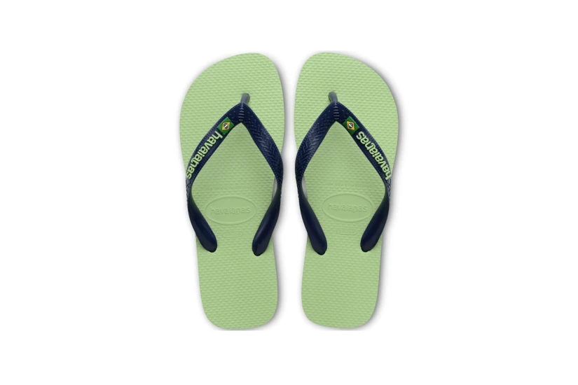 Havaianas Brasil Logo Unisex Σαγιονάρες Πράσινες, Μπλε