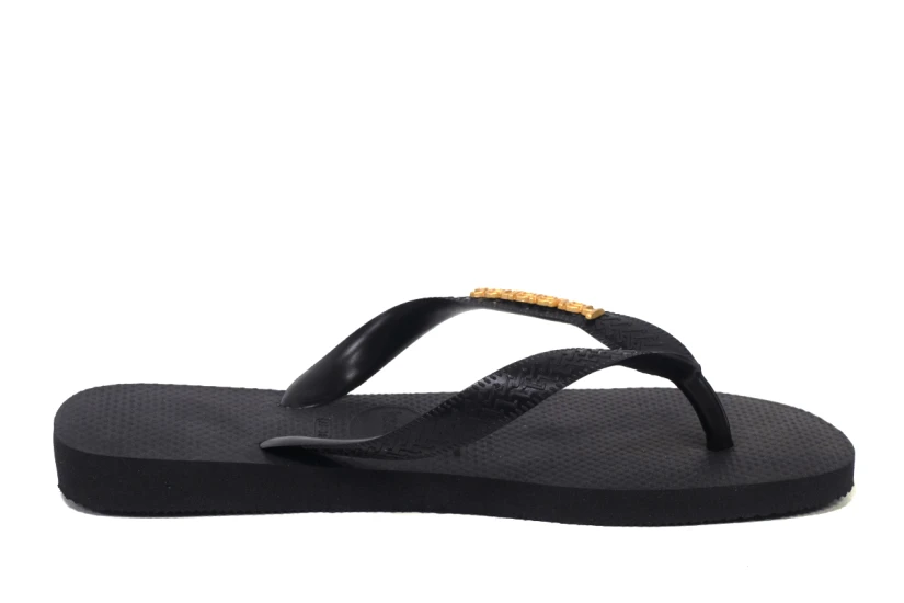 Havaianas Top Logo Metallic Σαγιονάρες Μαύρες, Μπρονζέ