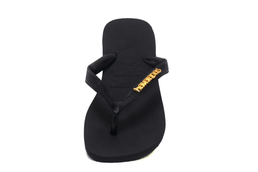 Havaianas Top Logo Metallic Σαγιονάρες Μαύρες, Μπρονζέ