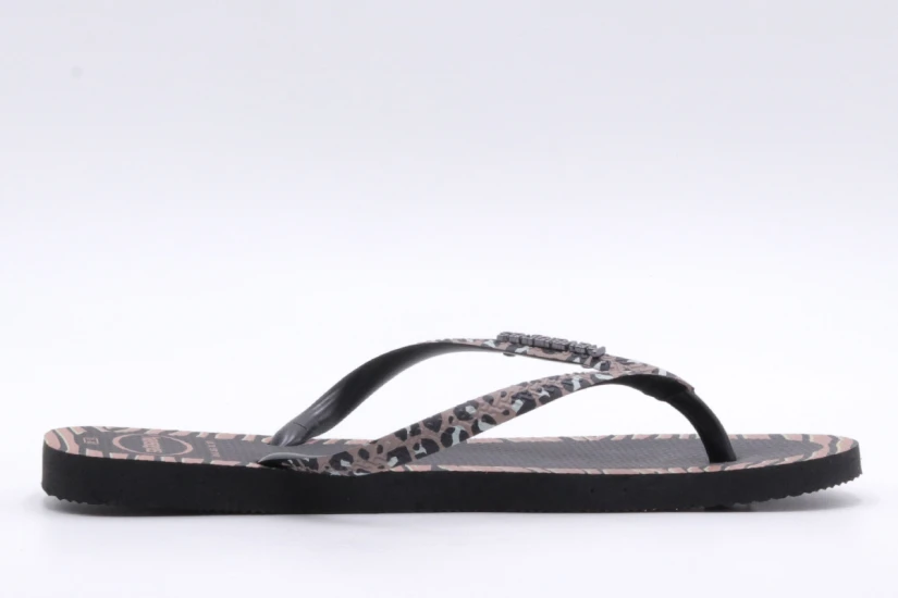 Havaianas Slim Animals Fashion Σαγιονάρες Μαύρες, Καφέ, Λευκές