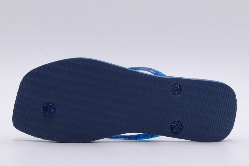 Havaianas Slim Square Logo Metallic Σαγιονάρες Μπλε, Μπλε Σκούρο