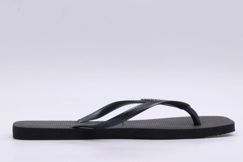 Havaianas Slim Square Logo Metallic Σαγιονάρες Μαύρες