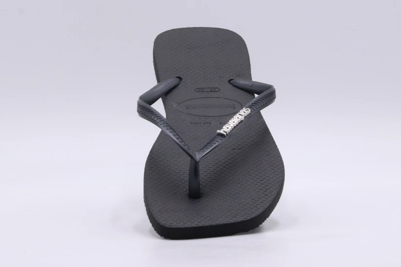 Havaianas Slim Square Logo Metallic Σαγιονάρες Μαύρες
