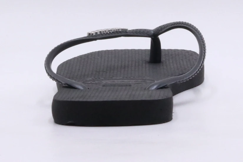 Havaianas Slim Square Logo Metallic Σαγιονάρες Μαύρες