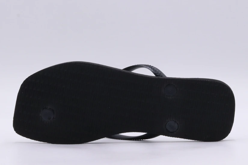 Havaianas Slim Square Logo Metallic Σαγιονάρες Μαύρες