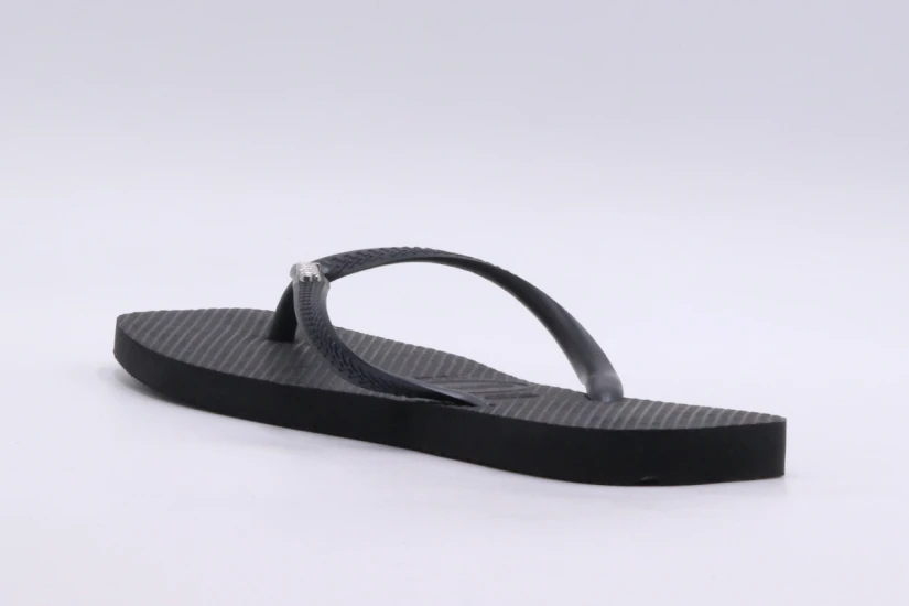 Havaianas Slim Square Logo Metallic Σαγιονάρες Μαύρες
