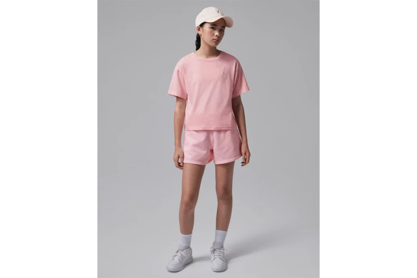 Jordan Brooklyn Essentials Embroidered Παιδικό Κοντομάνικο T-Shirt Ροζ