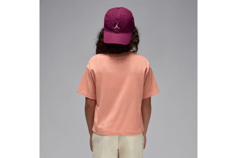 Jordan Brooklyn Essentials Embroidered Παιδικό Κοντομάνικο T-Shirt Σομόν