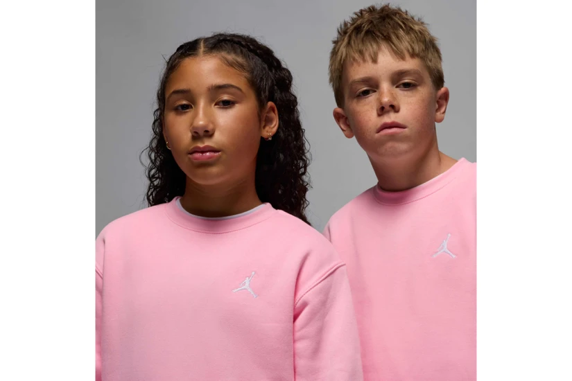 Jordan Brooklyn Fleece Παιδική Μακρυμάνικη Μπλούζα με Λαιμόκοψη Ροζ