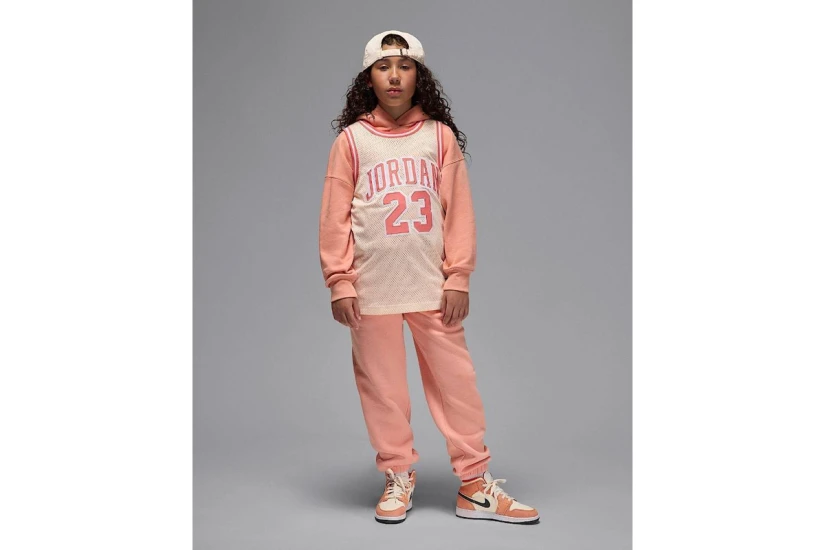 Jordan Brooklyn Fleece Παιδικό Παντελόνι Φόρμας Σομόν