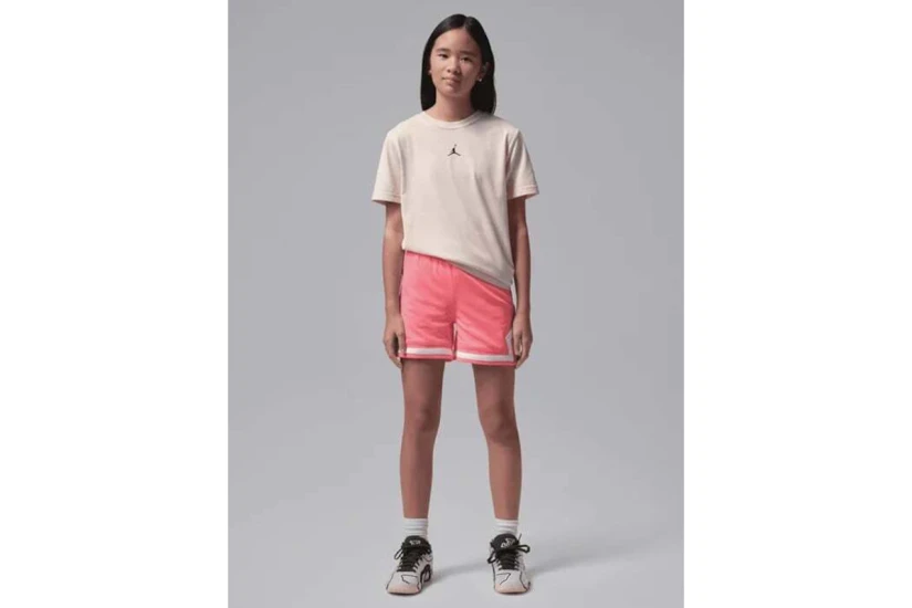 Jordan Sport Dri-FIT Diamond Παιδική Μπασκετική Βερμούδα Κοραλλί, Λευκή
