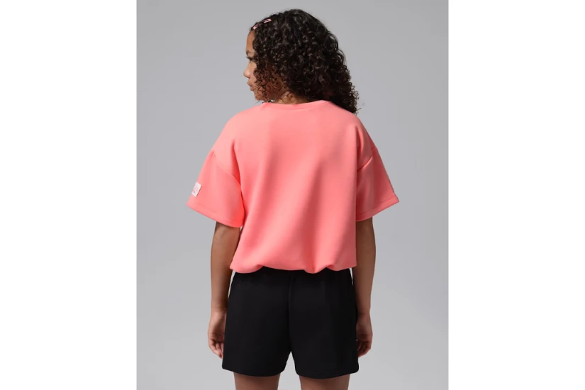 Jordan Flower Of Friendship Knit Παιδικό Κοντομάνικο Crop Top Κοραλλί