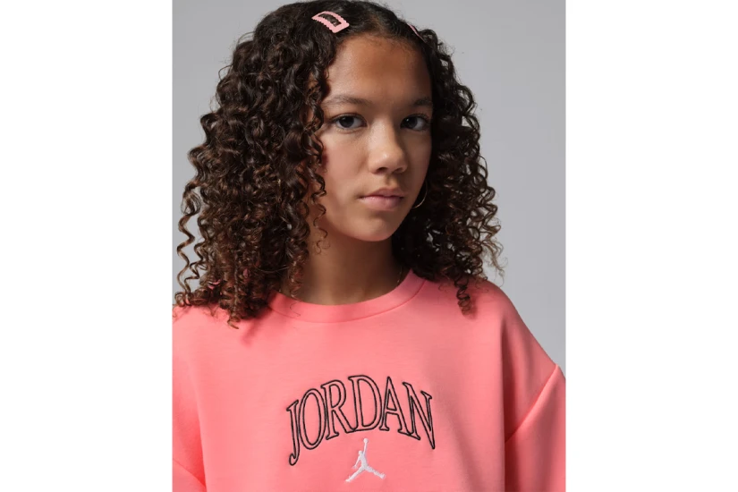 Jordan Flower Of Friendship Knit Παιδικό Κοντομάνικο Crop Top Κοραλλί