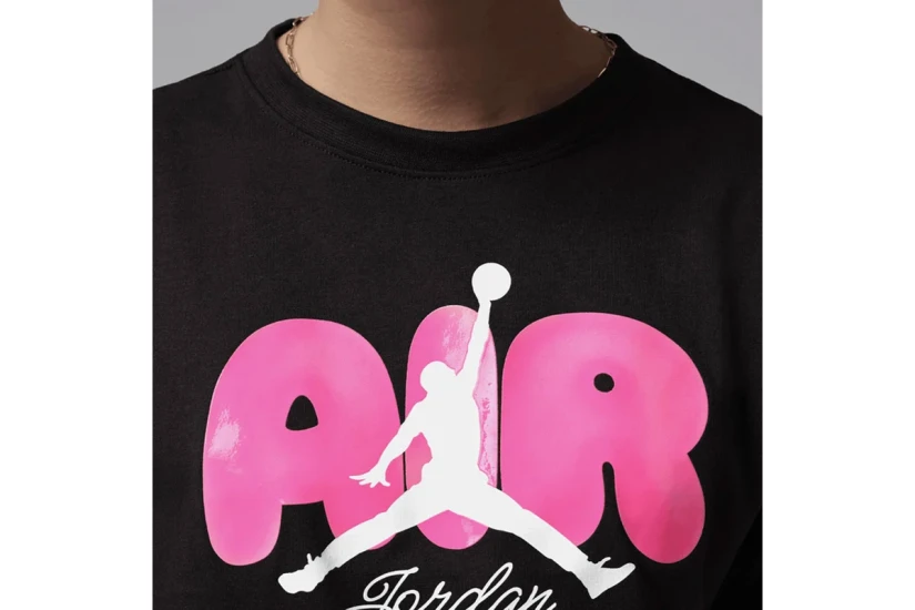 Jordan Air Bubble Graphic Παιδικό Κοντομάνικο T-Shirt Μαύρο, Φούξια, Λευκό