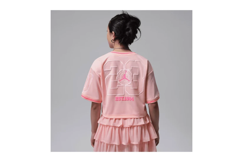Jordan Secret Diary Jersey Παιδικό Κοντομάνικο Cropped T-Shirt Ροζ
