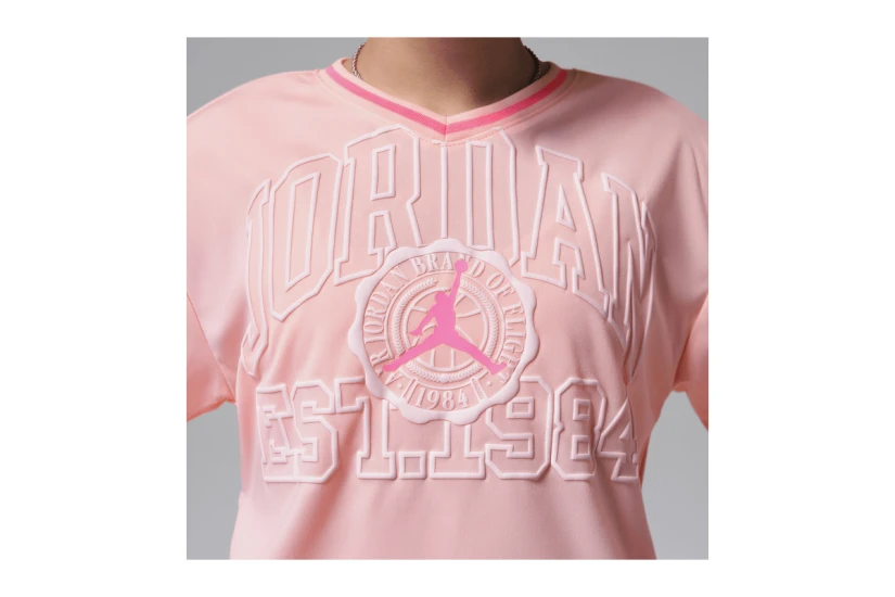 Jordan Secret Diary Jersey Παιδικό Κοντομάνικο Cropped T-Shirt Ροζ