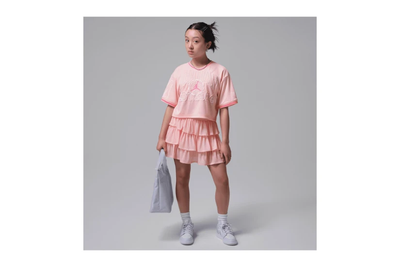 Jordan Secret Diary Jersey Παιδικό Κοντομάνικο Cropped T-Shirt Ροζ