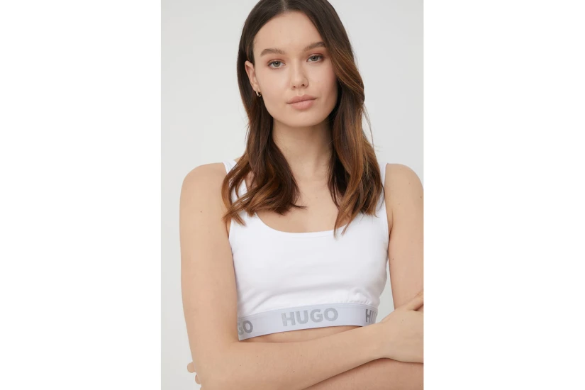Hugo Sporty Logo Γυναικείο Bralette Λευκό