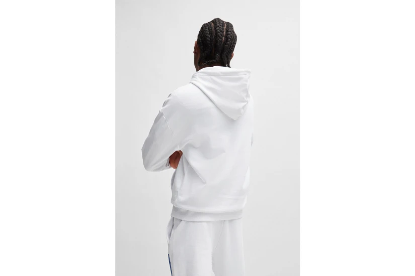 Hugo Boss Nalves Unisex Φούτερ Με Κουκούλα Λευκό