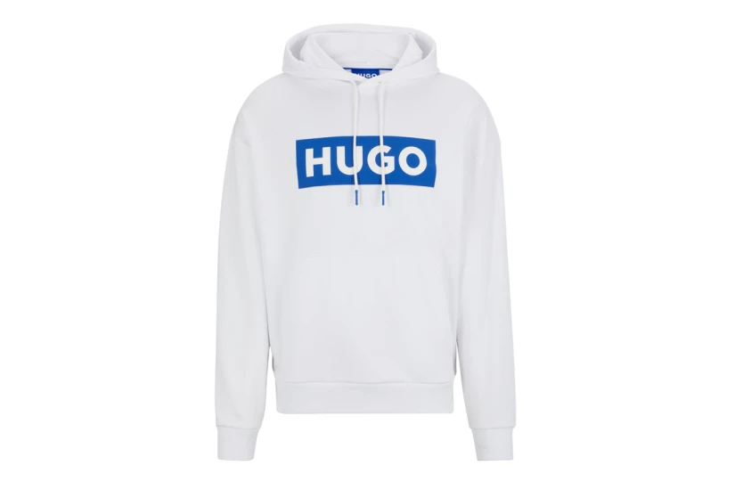 Hugo Boss Nalves Unisex Φούτερ Με Κουκούλα Λευκό